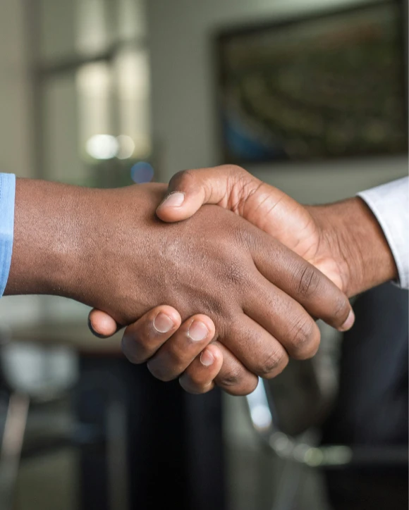 Two people shaking hands